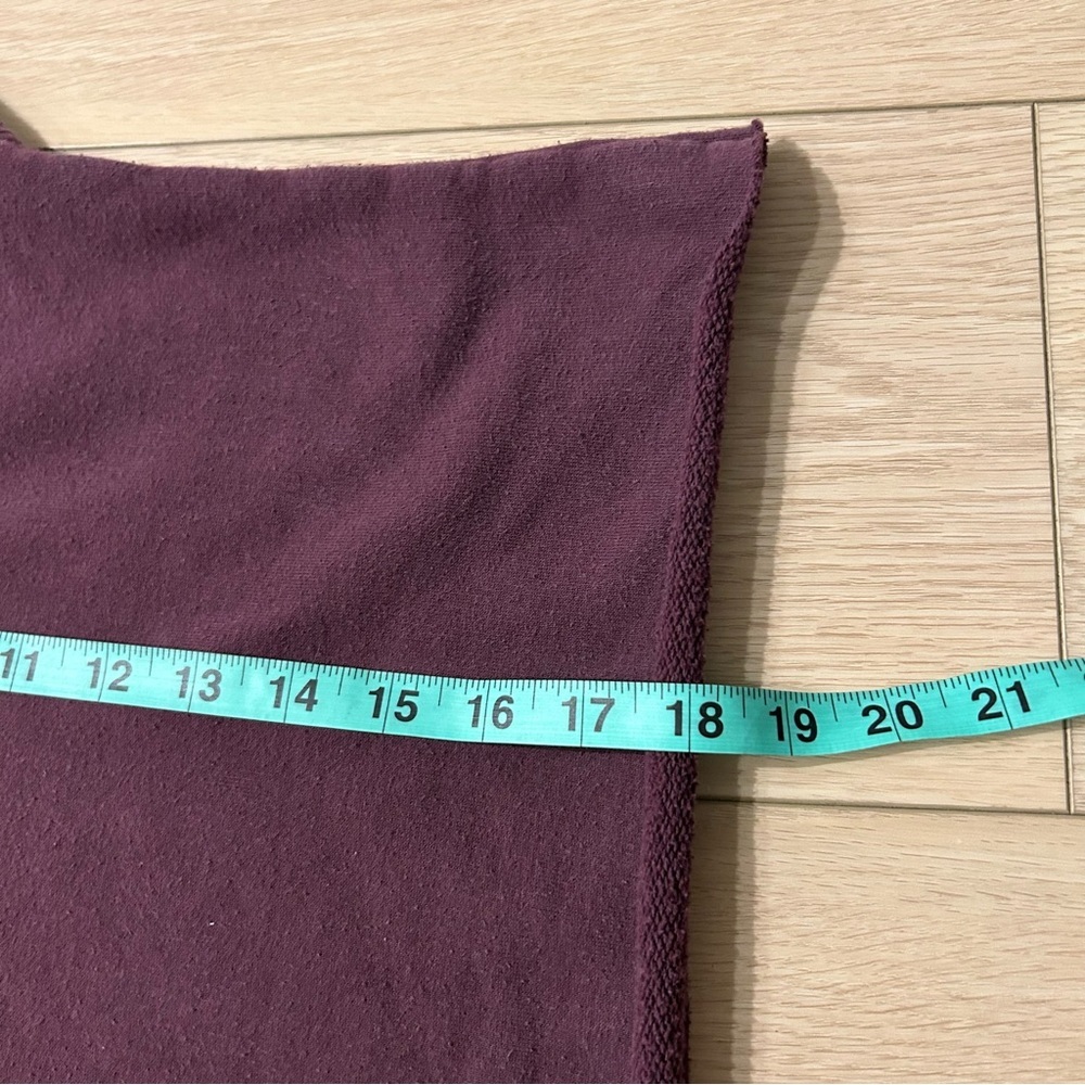 TNA Aritzia Burgundy Cropped Half-Zip Pullover Sweater Sweatfleece Small Cozy - Picture 5 of 5